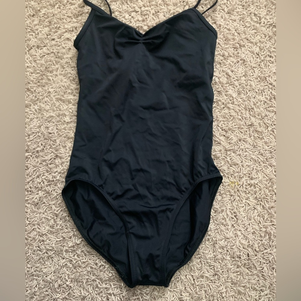 Balera runched front black leotard
